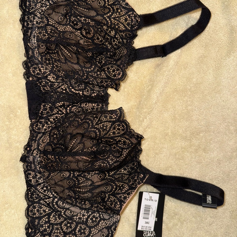 Torrid Black Lace Balconette Bra